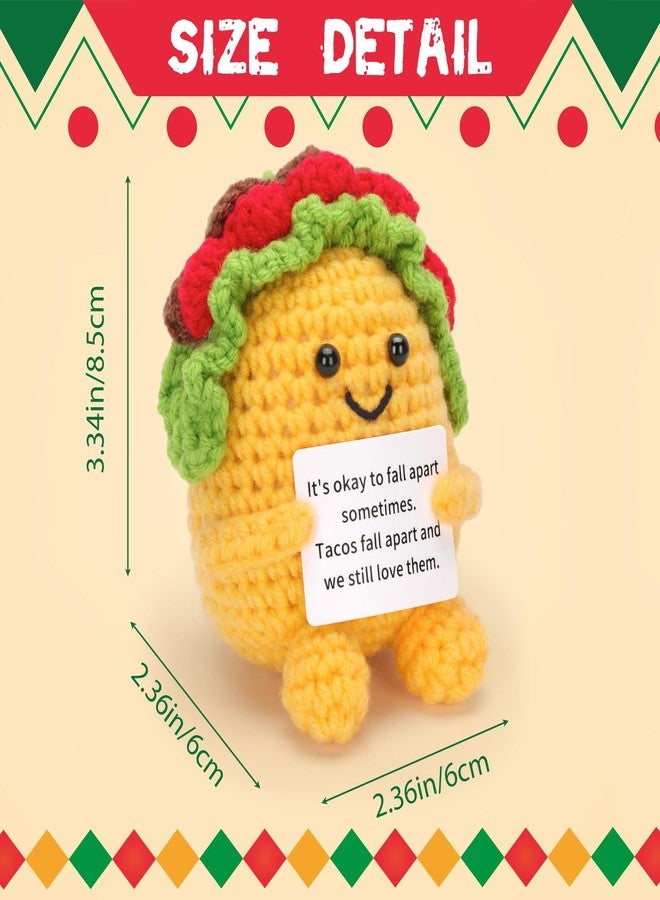 A AIFAMY Positive Crochet Taco, Funny Emotional Taco, Cute Crochet Potato Partner Toy with Positive Card Funny Gag Gifts for Best Friend Birthday Christmas - Image 2
